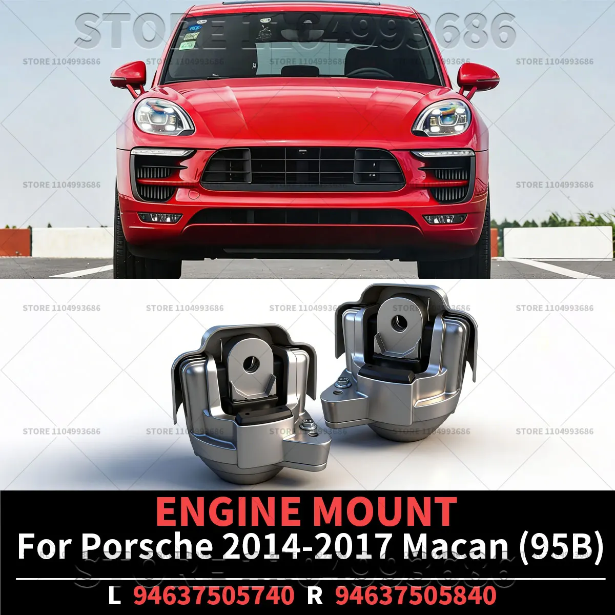 

For Porsche 2014-2017 Macan (95B) ENGINE MOUNT OEM 94637505740 94637505840 94637505741 94637505841 94637505731 94637505831