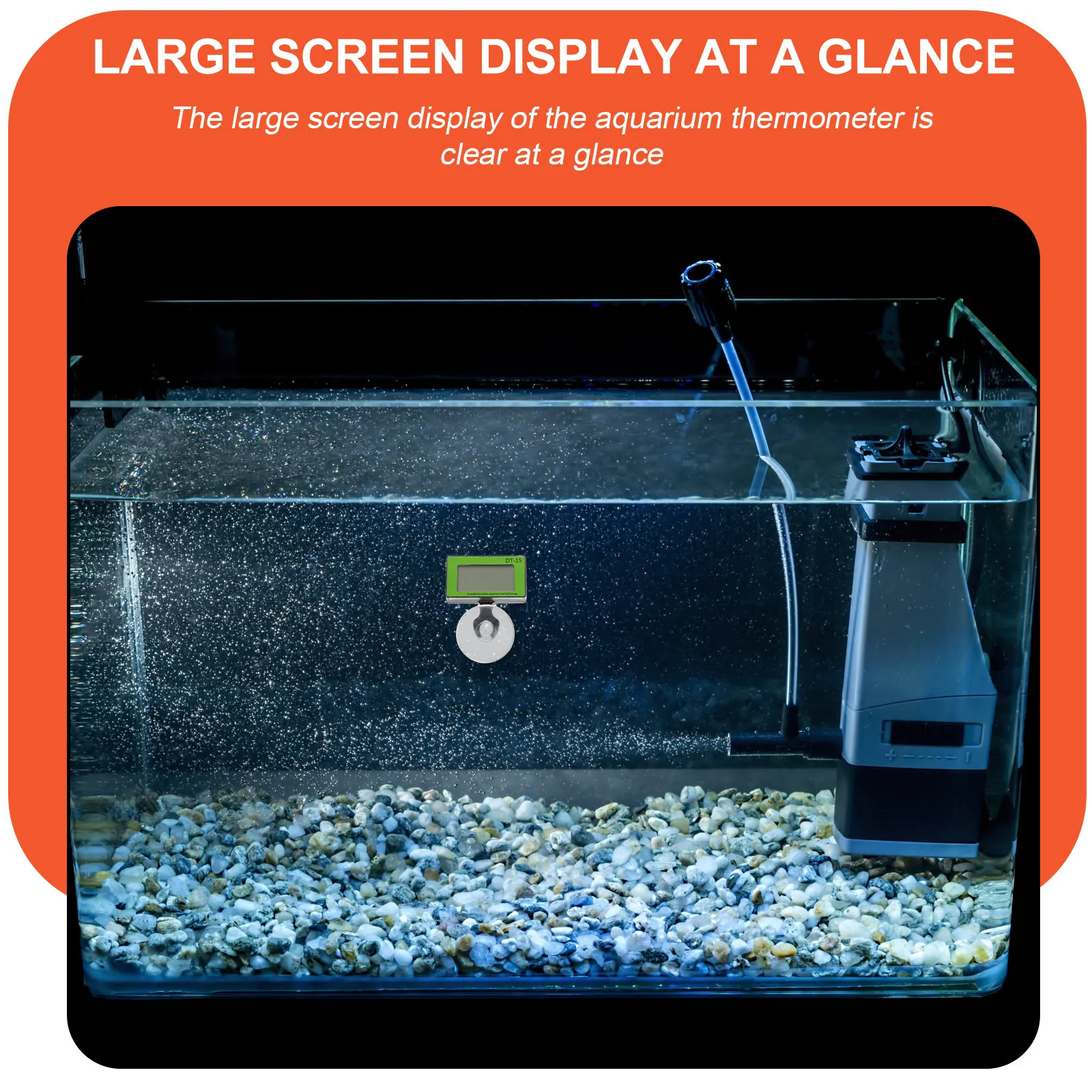 Aquarium Thermometer Digital Water Thermometer High Visibility Display Strong Wear Resistant Fracture Resistant Easy Install