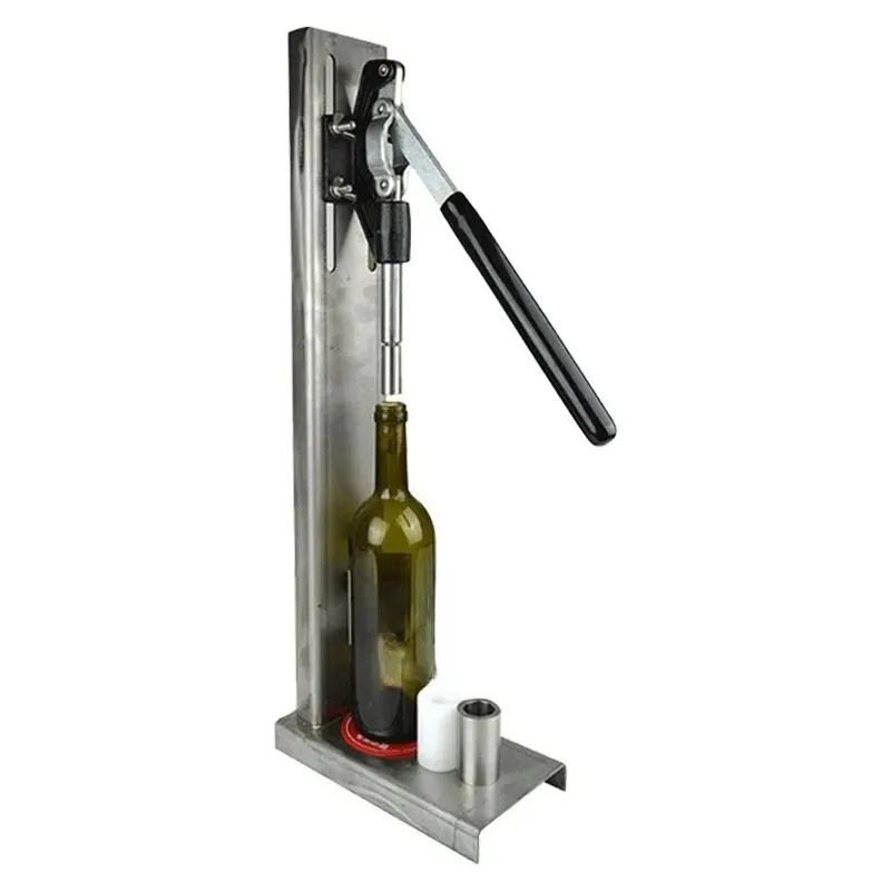Stainless Steel Manual Wine Capping Machine, Small Commercial Tool for Red Wine Bottle Cork Sealing
