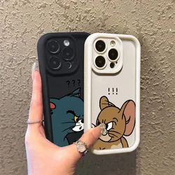 Tom And Jerry Question Mark Phone Case For iPhone 16 15 14 13 12 11 Pro Max XS Max XR 7 8 Plus MINI Y2K Cute Curious Back Cover