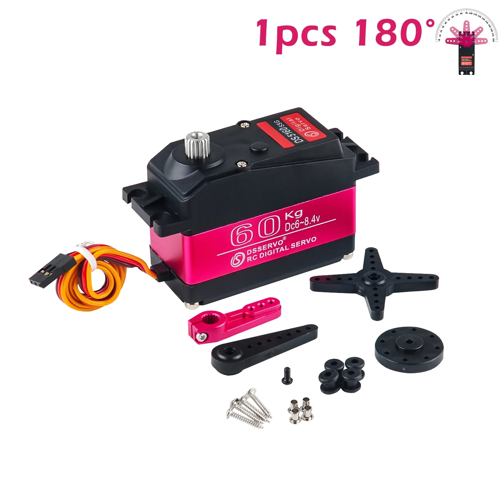 60Kg Servo Ds5160 Digitale Servo Waterdichte Servo Hoog Koppel 180 270 Graden Volledig Metalen Versnelling Voor Redcat Baja 1/5 Rc Auto