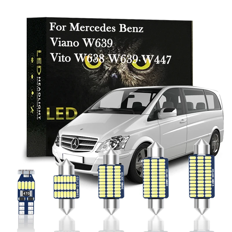 

Canbus Interior Lamp LED For Mercedes Benz Viano Vito W638 W639 W447 1996-2012 2013 2014 2015 2016 2017 2018 Accessories