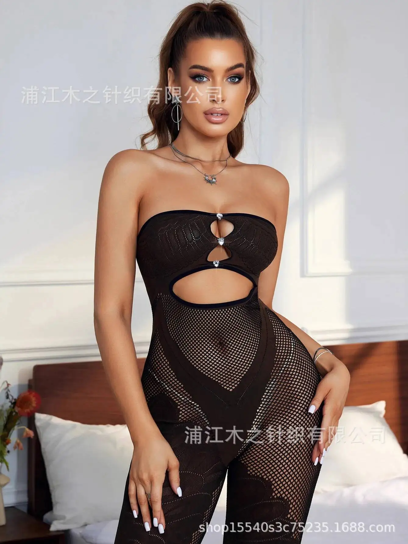 Seksowne, obcisłe spodnie z wysokim stanem, erotyczne, grube, do noszenia na co dzień, proste, do noszenia w domu, damski kombinezon, spodnie z odkrytymi ramionami, urocze 1WA7