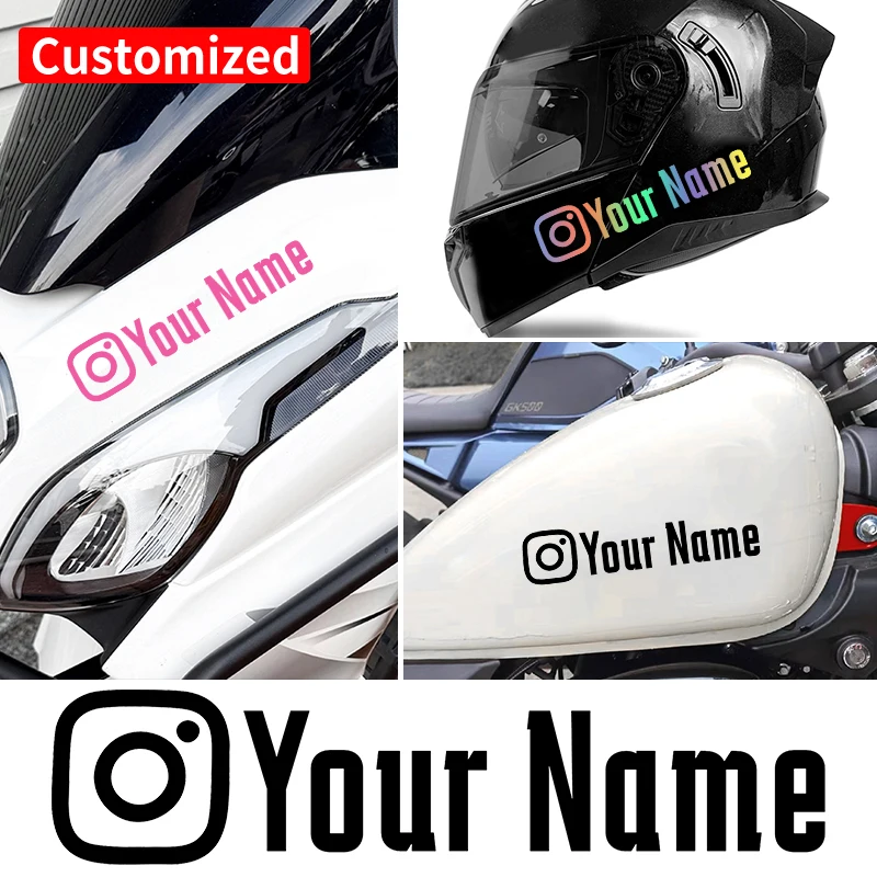 AliExpress NONE 1PC User Name Custom Personalized Instagram Motorcycle Stickers Waterproof DIY Fuel Tank Helmet Car Bicycle Vinyl Decals