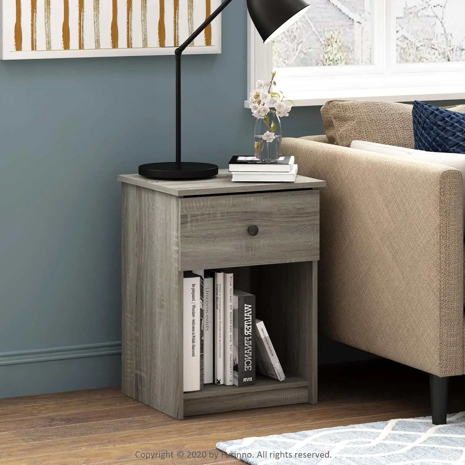 

219153GYW Nightstand, 2-Pack, French Oak Grey