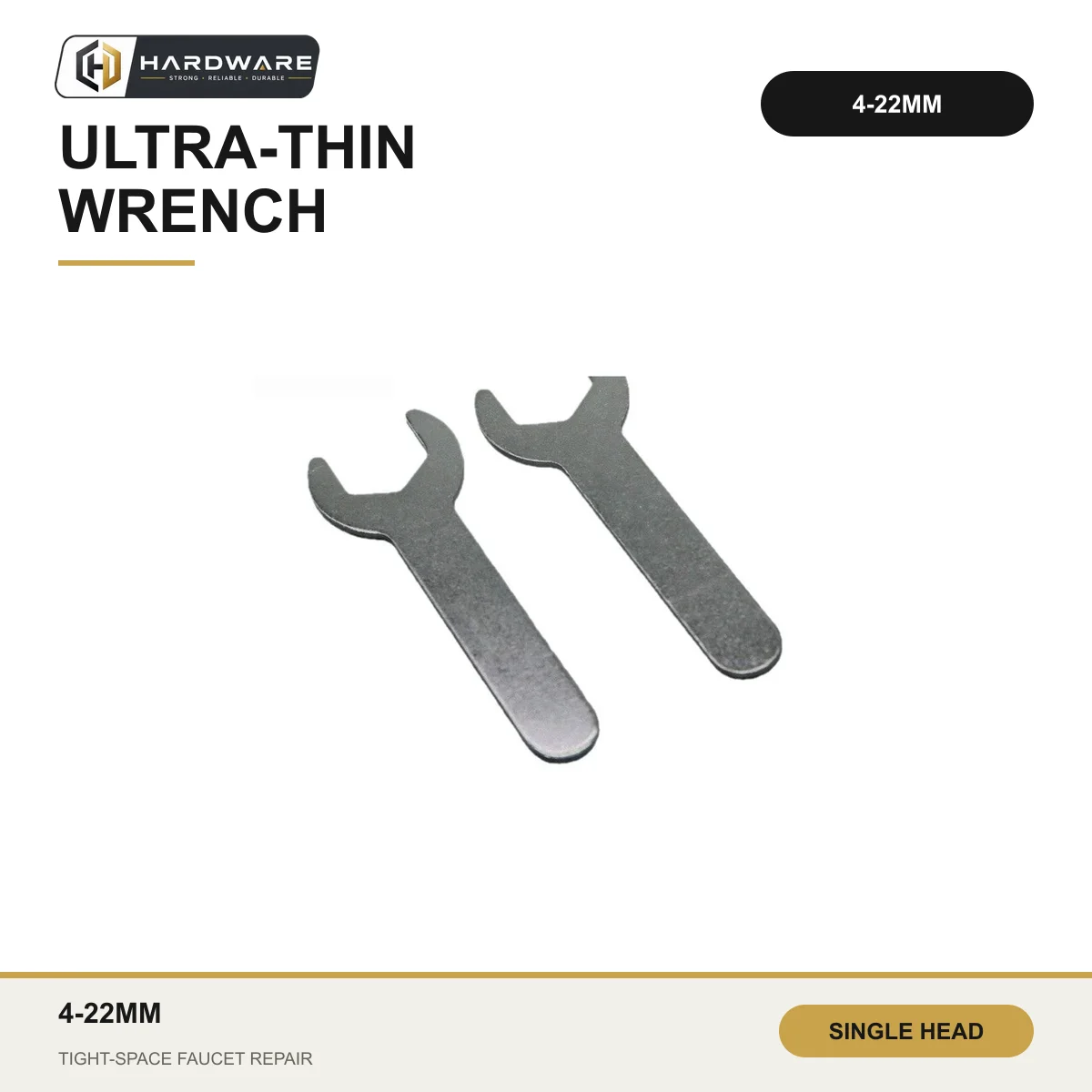 100Pcs Ultra Thin Open End Wrench 4-22mm Single Head Slim Spanner Steel Bathroom Faucet Repair Hand Tool