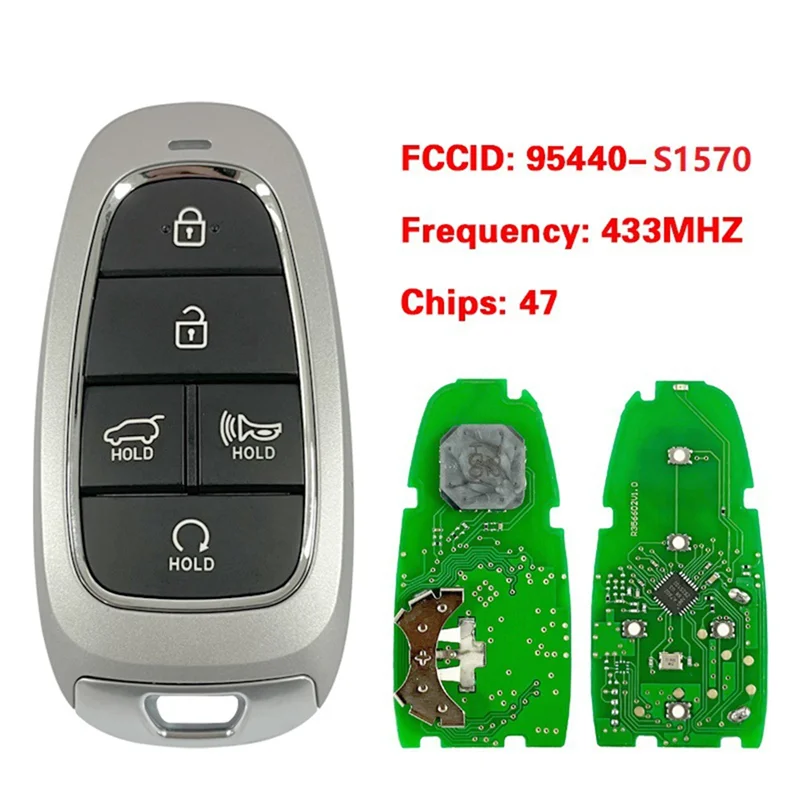 

Для Hyundai Tucson Santa Fe 2020 2021 2022 2023 бесконтактный автомобильный дистанционный ключ ID47 чип 433 МГц FCCID: 95440-S1570