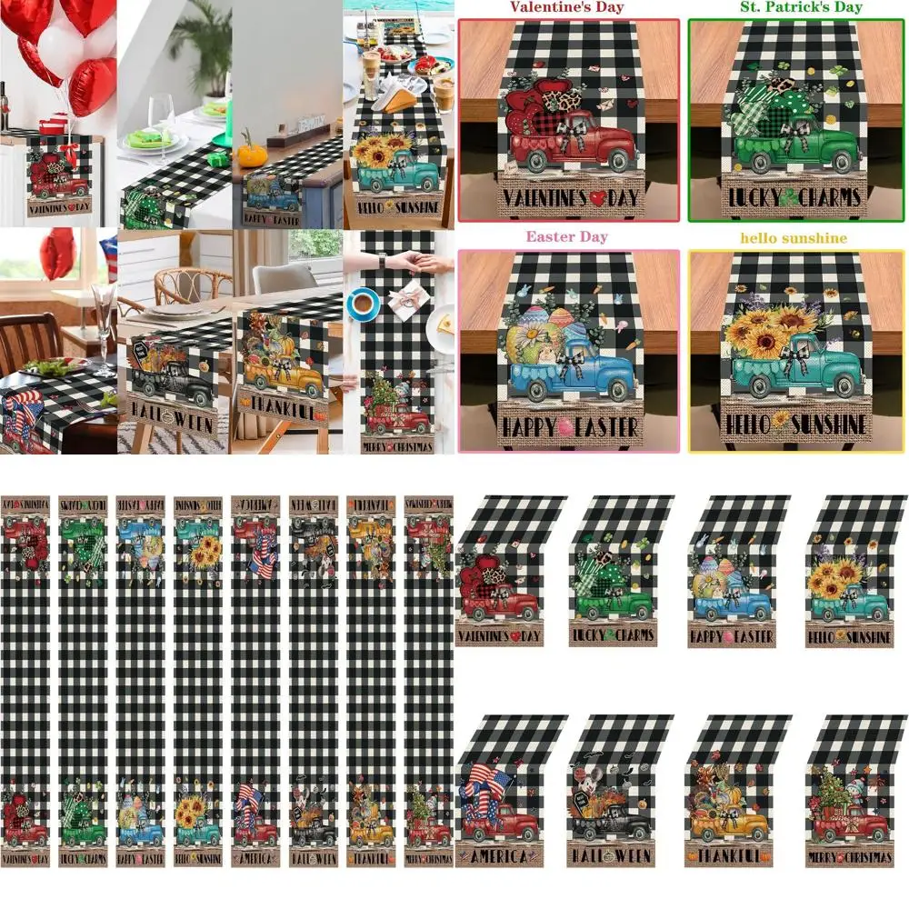 

Rustic Truck Themed 72 Table Runners for Fall, Winter, Halloween, & Christmas - Perfect for Farmhouse & Garden Parties