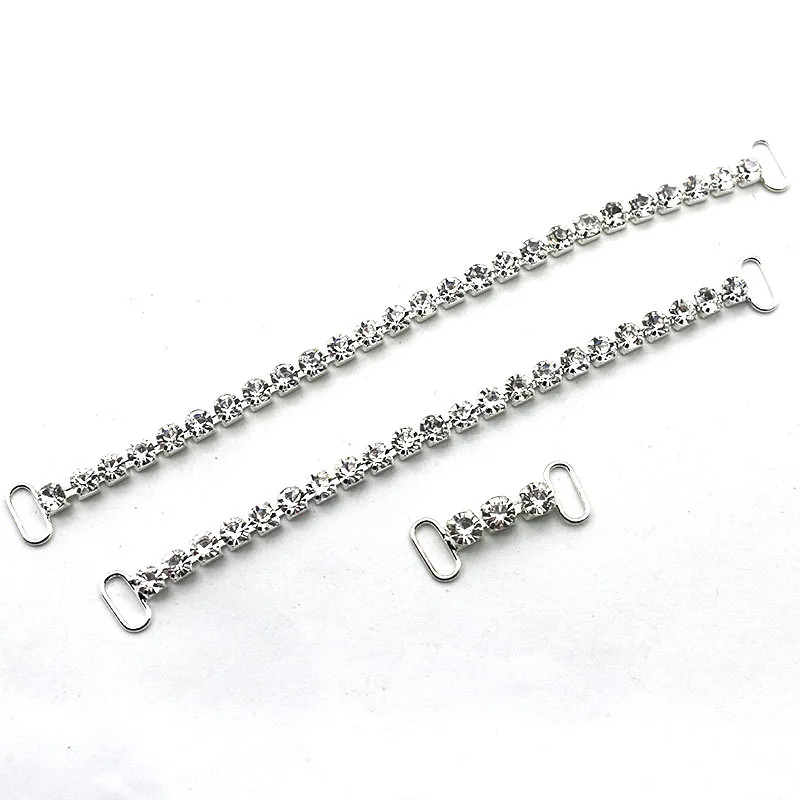 2 Pieces of Sparkling Rhinestone Chain Bikini Connectors, Flat Chain Metal Crystal Bikini Connection Buckle Decorations