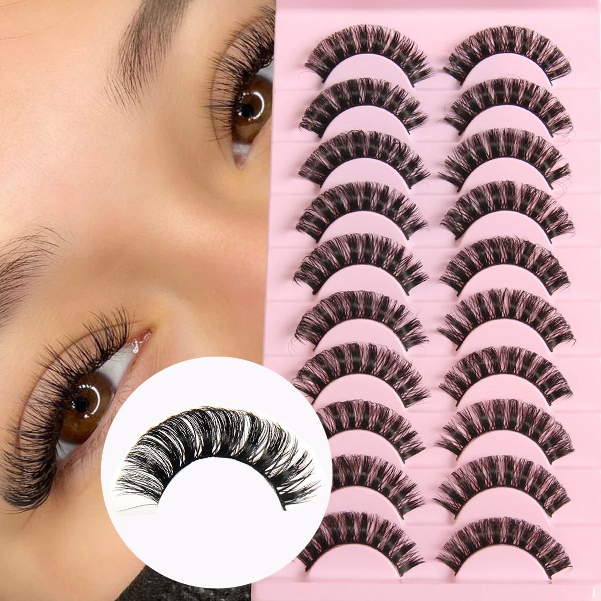 IGUIONSS 10 pcs makeup False Eyelashes Extension DIY Natural Individual Lash Makeup Tools Soft Easy to Operate Eyelashes