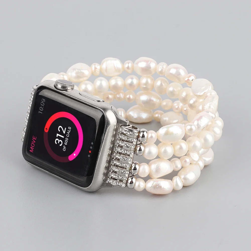Jewelry Beaded Strap For Apple Watch Ultra 9 8 7 45mm 41mm 49mm Elastic Bracelet Wristband iWatch 6 5 4 3 SE 44mm 42mm 40mm Band