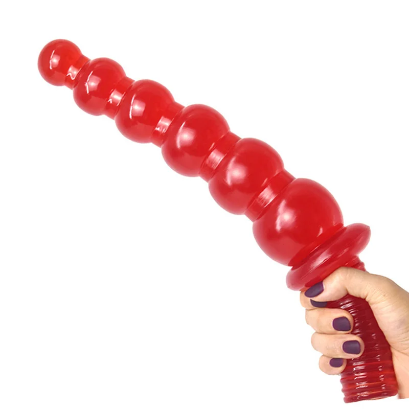 FRKO Big Female Anal Plug With Handle Qilian Ball Gourd Red Sex Toy Dildos For Women Masturbation Vagina Massage Erotic Products