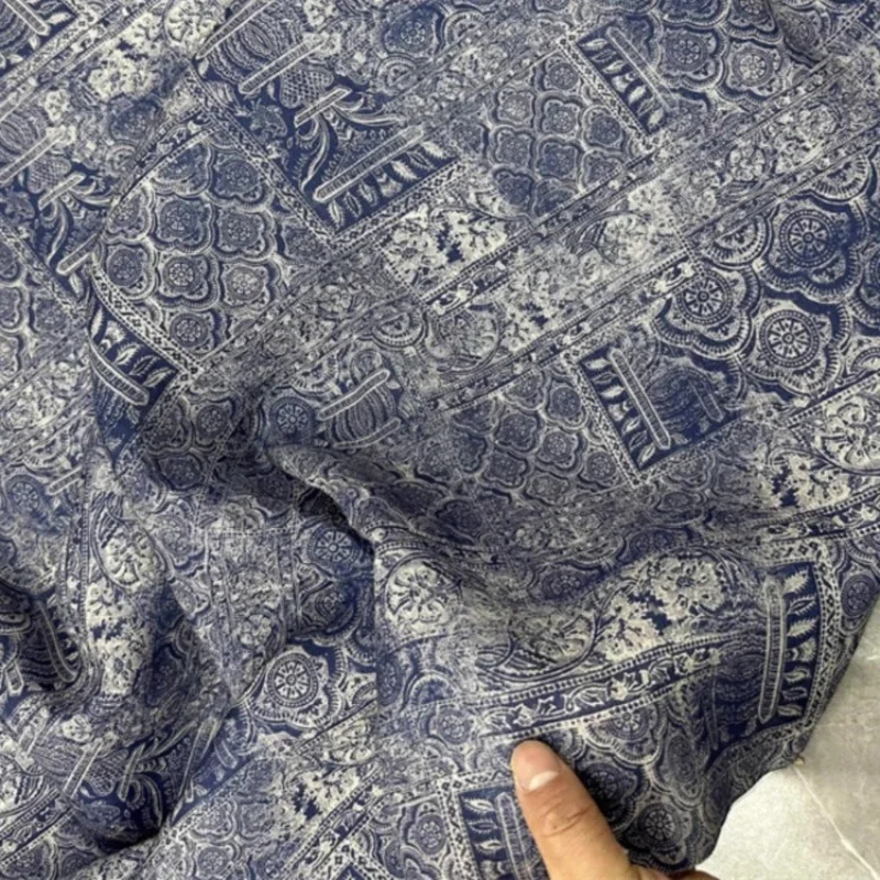 

Хлопковая льняная ткань с принтом, дышащая улучшенная ткань в китайском стиле, платье Cheongsam, дизайнерская ткань для шитья своими руками, метры