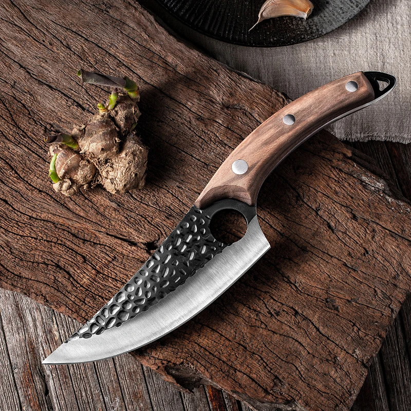 WILDMOK Handmade Forged Boning Knife 5Cr15Mov Steel Meat Cleaver Butcher Knife