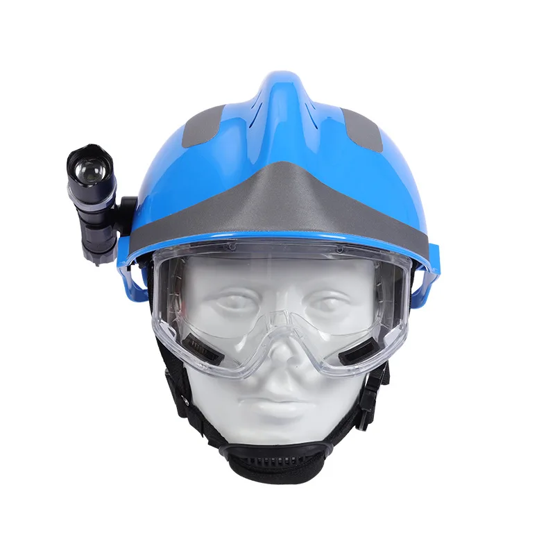 Equipped with Eye Mask Flashlight Forest Fire Emergency Safety Helmet Red Blue Yellow Emergency Rescue Helmet F2 Fire Helmet