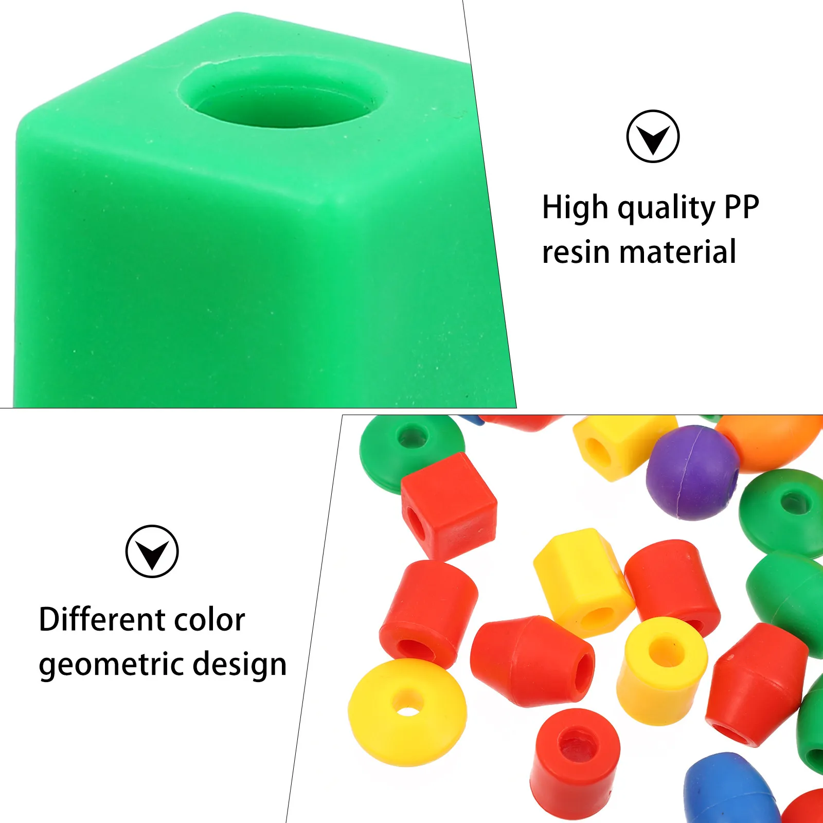 Educational Lacing Beads for Toddlers – Geometric Stringing Toy for Kids Learning Fine Motor Skills