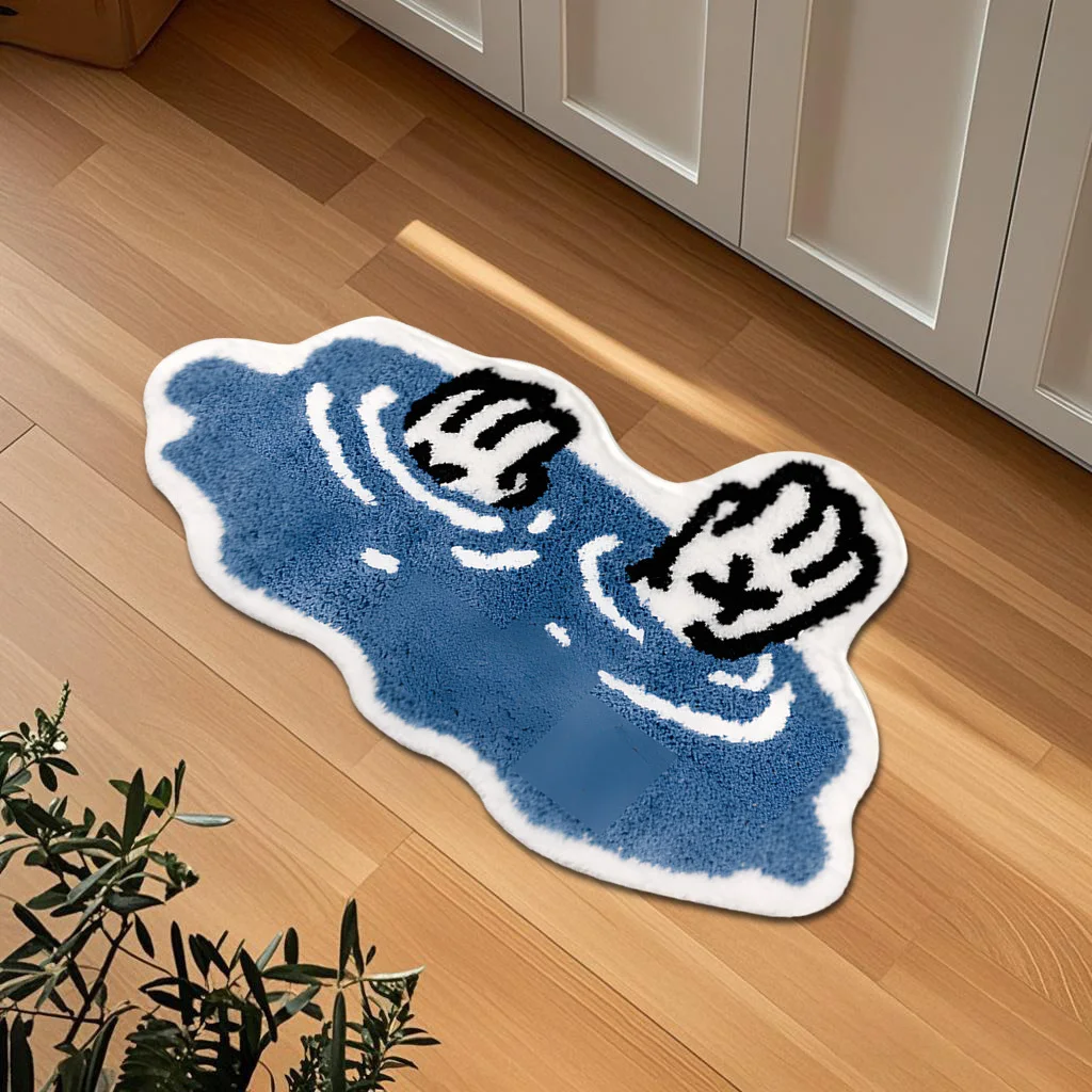 VIKAMA Cartoon Waterlogged Palm Floor Mat Is Machine Washable Easy To Clean Soft And Comfortable a Carpet For Home Decoration