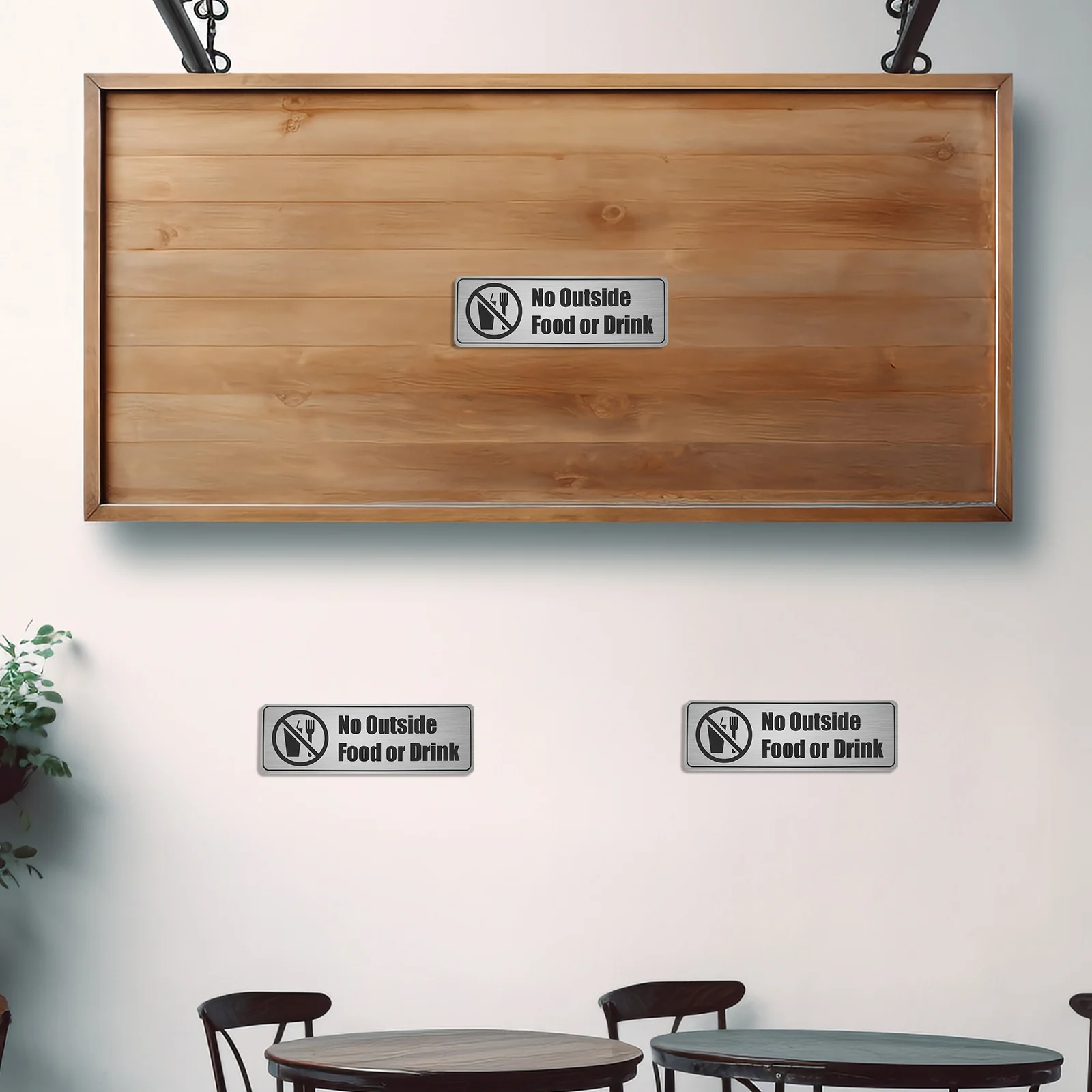 

8 шт., наклейка без снаружи, водонепроницаемый предупреждающий знак из ПВХ для ресторанов, офисов, самоклеящаяся наклейка, без еды или