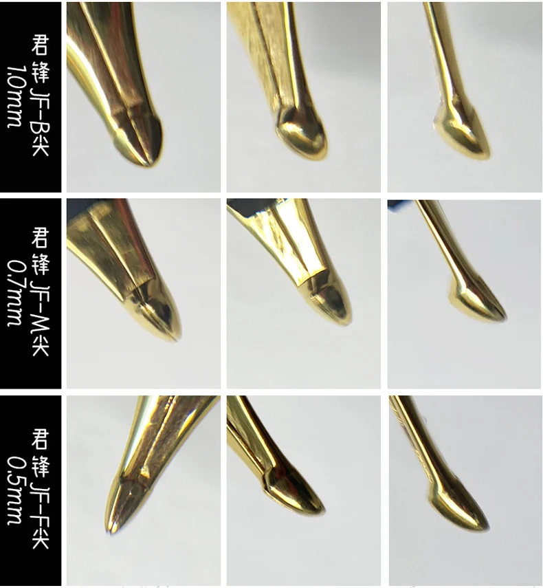 Wingsung/Junlai 632 Gold Clip 18k 8# Nib Gold Nib Fountain Pen German Cumberland Rigid Natural Rubber Piston Long Knife Pen