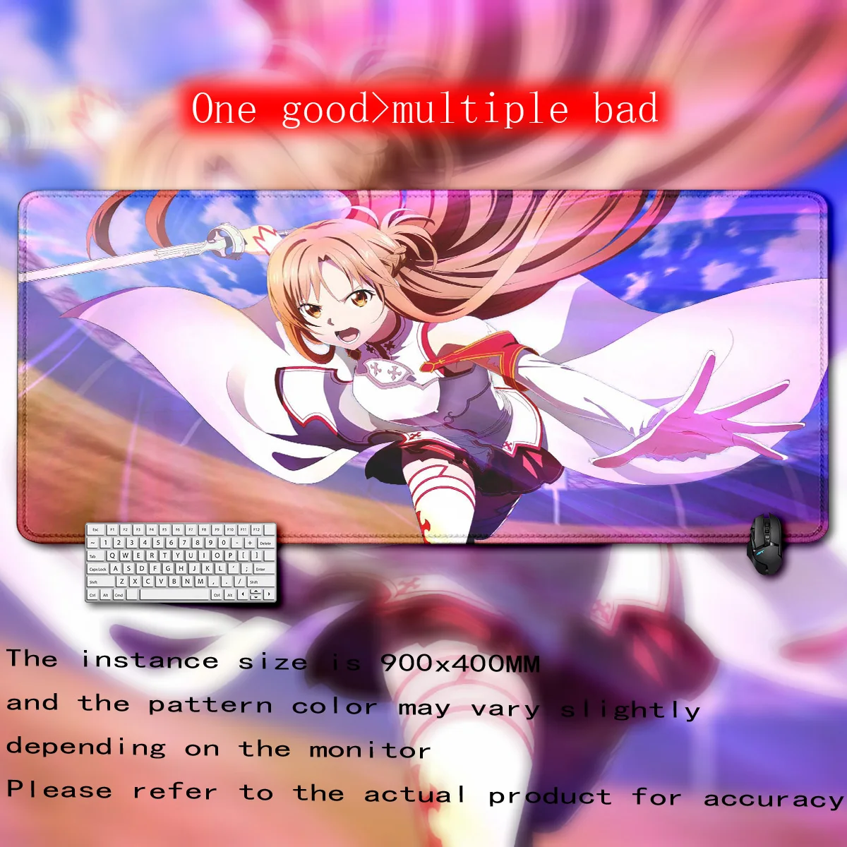 Anime Sword Art Online Yuuki Asuna teclado Mousepad Large Gaming Anime girl Mouse Pad Lock Edge Computer Keyboard Table Desk Mat