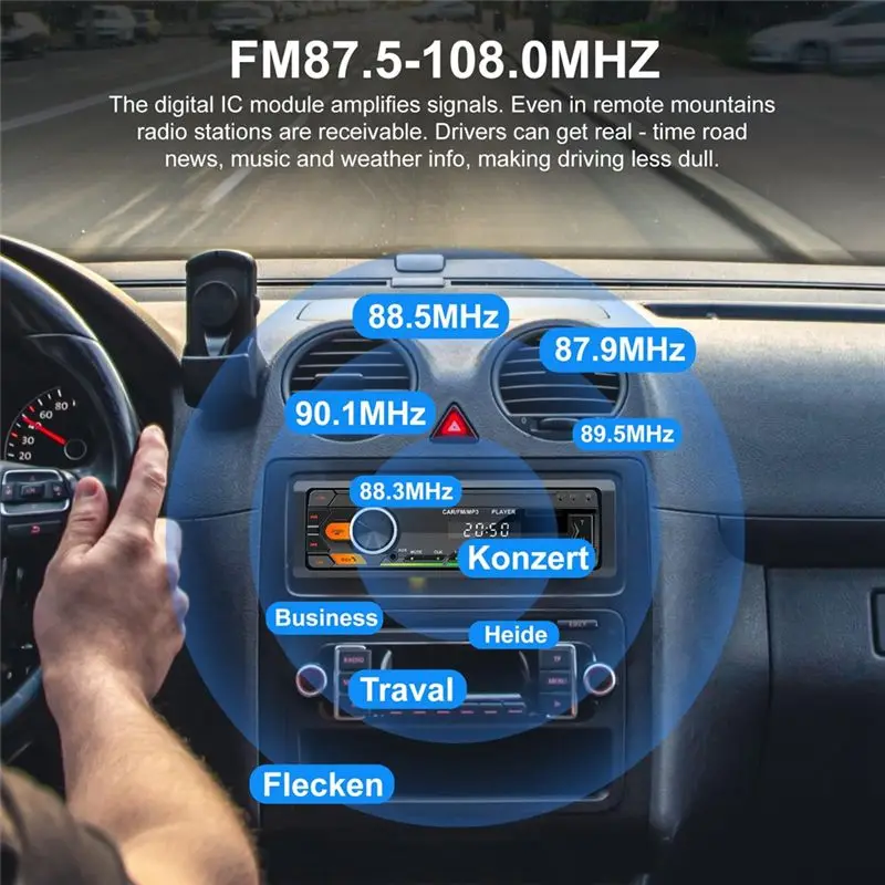 Stable-Single Din Car Stereo, Bluetooth FM Hands Free Calling, Car Radio With USB/AUX/SD/MP3 Player, Car Audio Stereo Receiver