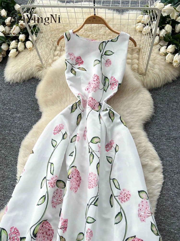 ชุดเดรสปาร์ตี้สไตล์ฝรั่งเศสสำหรับผู้หญิง แบรนด์ Beiyingni ลายดอกไม้ พิมพ์ลาย ทรงเข้ารูป เอวสูง ทรงเอ ยาว ชุดเดรสลำลองสำหรับสุภาพสตรี ดีไซน์หรูหรา รุ่นใหม่ปี 2025
