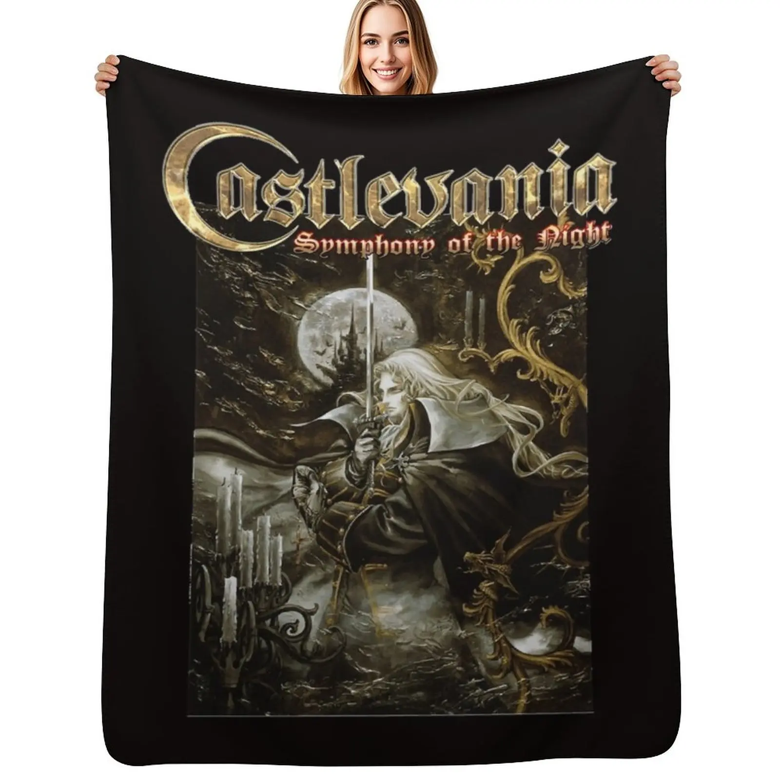

Castlevania Symphony of the Night Throw Blanket Soft Warm Blanket Gift for Men Women Adults