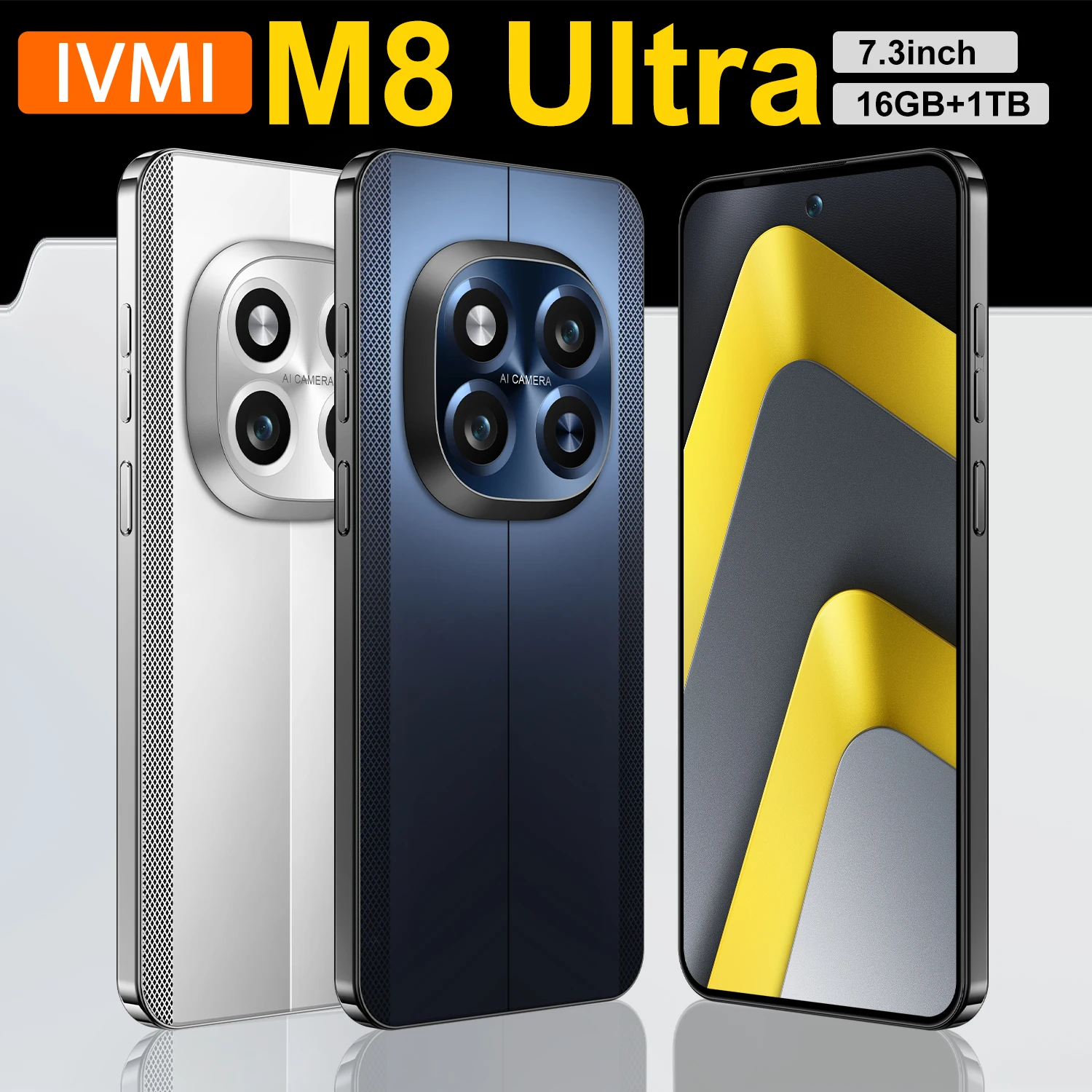 {Hot New } IVMI M8 Ultra Smartphone 6.6-inch Android 10 3GB RAM 16GB ROM Face ID 4G Network Google Play Store Phones