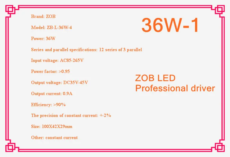 36w led driver ,DC35-45V,0.9A,high power led driver for flood light / street light,IP65,constant current drive power supply,