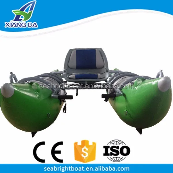 PVC Hull Material And Aluminum Frame Cataraft Durable One Man Inflatable Best Pontoon Boats For Sale