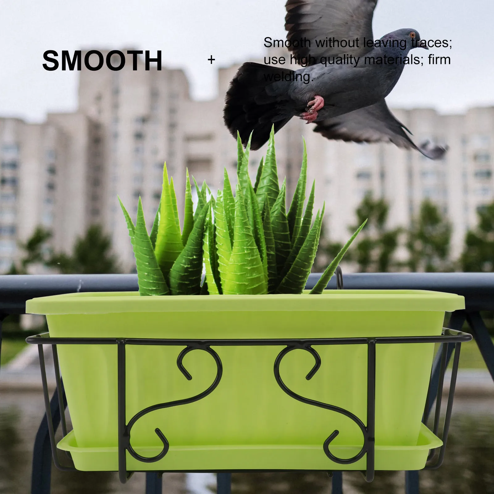 

Rectangular Hanging Flower Pot Balcony Railing Planter Pots Indoor Deck Container Planters Gardening Trough Vegetables Flower