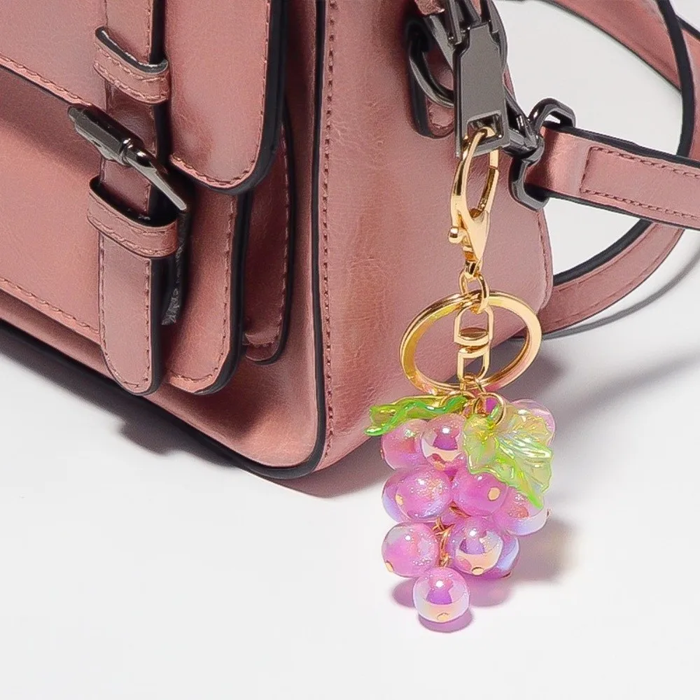 Beaded Design Grape Beaded Keychain Versatile Colorful Bag Hanging Ornament Simulated Fruit Fruit Pendant Keychain Bag Accessory
