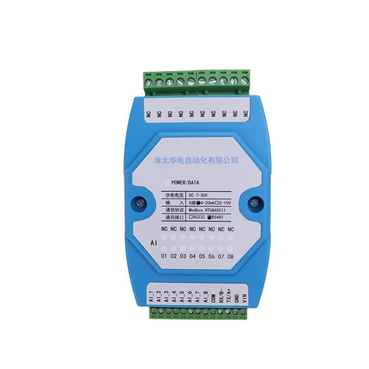 Rs232 Thermocouple Signal Data Acquisition Module 8 Channel Modbus RTU RS485 35mm DIN Rail Temperature signal Acquisition Module