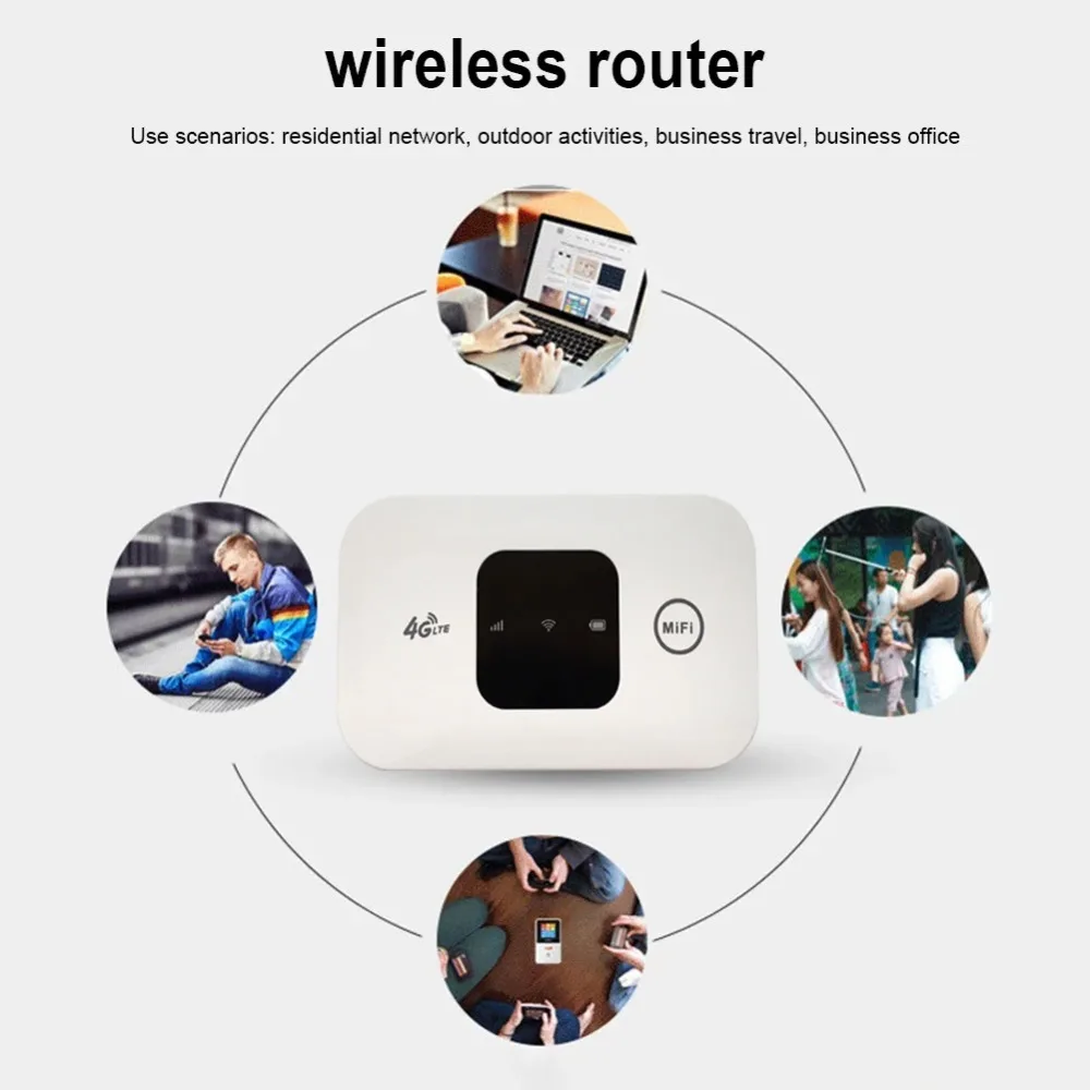 Tragbarer 2100 mAh 4G LTE Router SIM-Kartensteckplatz 150 Mbit/s Taschenrouter Wireless Wifi Travel