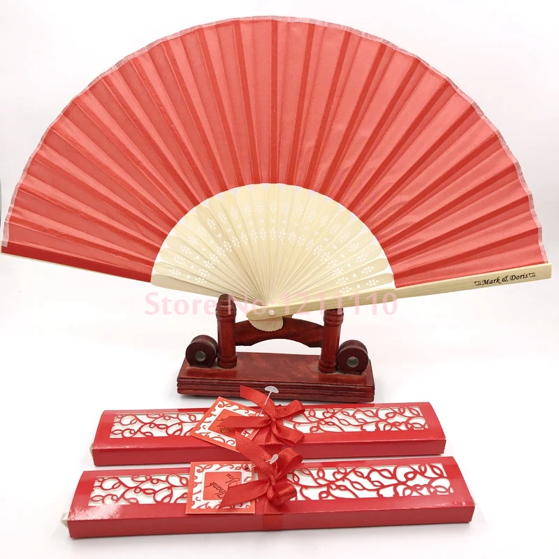 60/65PCS Customized Wedding Fans,Come with Gift Box,Personalized Printing Hand Fold Fan,Bulk Fans,Summer Party Presents