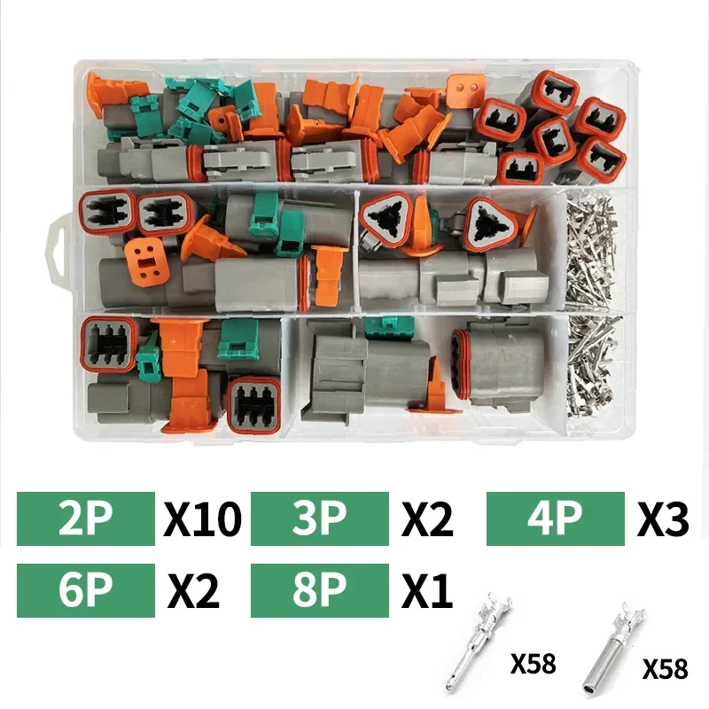 588 Stuks Deutsch Type Connector Kit Waterdichte Draad Dt Serie Connector Set Dt06 04 2/3 / 4 Pin 6/8/12 Pin Verzegelde Plug