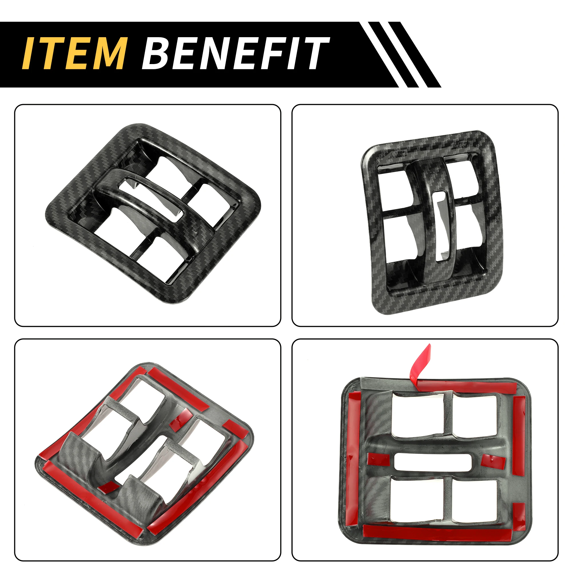 UXCELL لوحة القيادة نافذة التبديل غطاء أزرار الكسوة لسيارة جيب رانجلر JK JLU ألياف الكربون