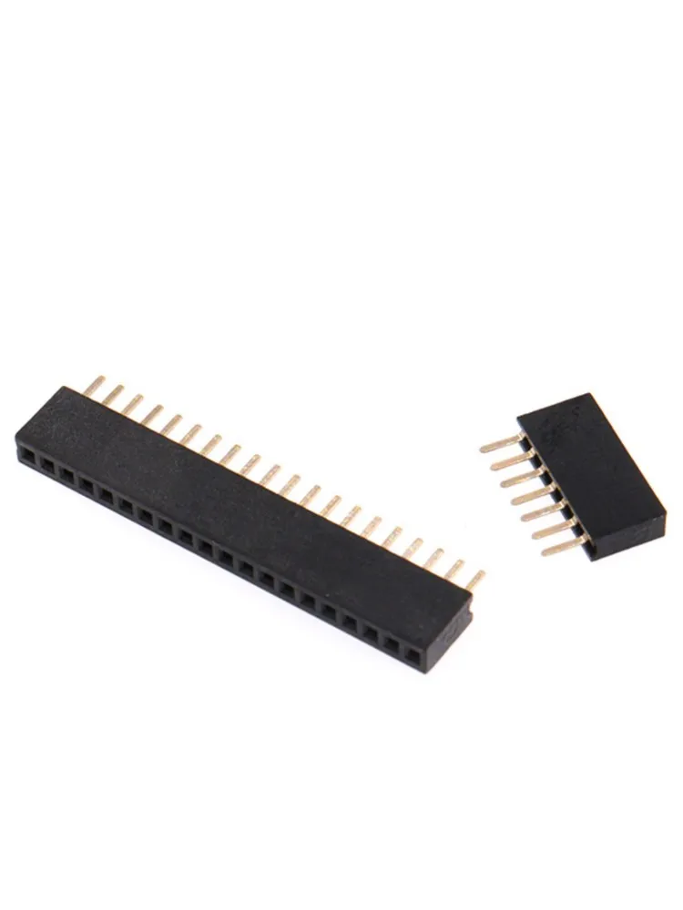 Connecteur de carte PCB détachable femelle à une rangée, 1.27mm, 1.27 broches, Pinheader 1*3/4/5/6/8/10/12-40p, hauteur en plastique 4.3mm