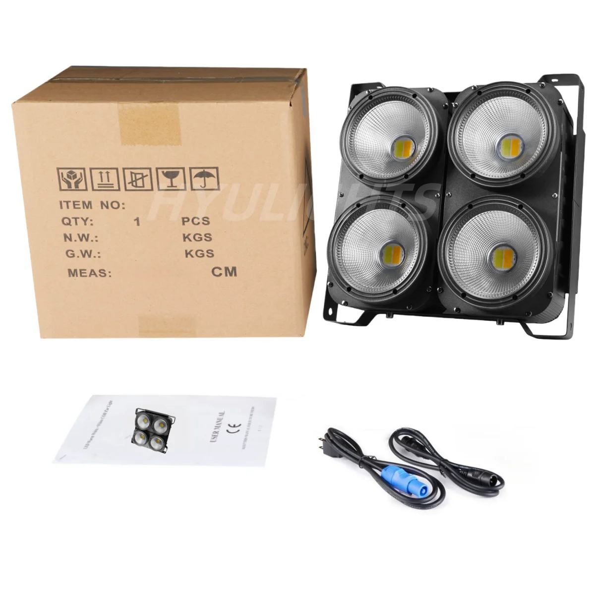 4-Augen-LED-COB-Blinder-Lichter 4x100W 400W COB Par Kaltweiß & Warmweiß Wash Beam Hochleistungs-DJ-DMX-512-Stroboskop-Bühnenbeleuchtung – Detail 6