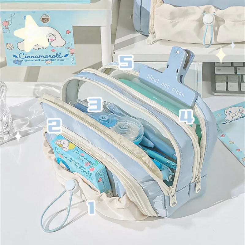 Imagem -03 - Grande Capacidade 5-layered Lápis Bolsas para Meninos e Meninas Kawaii Frente Bolso Lápis Pouch Papelaria Escola Estojo Criativo Presentes