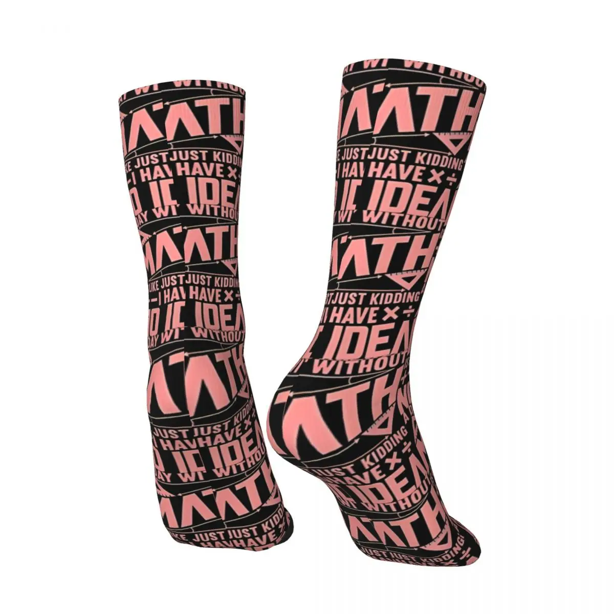 Retro Math Teacher Men's Socks Math Unisex Street Style Pattern Printed Crazy Crew Sock Gift