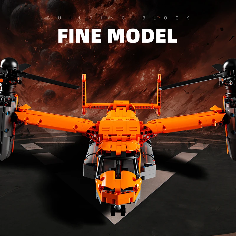 High-tech WW2 Tecnico Osprey Trasporto Aerei Building Blocks Set ad alta tecnologia Caccia militare Mattoni Ragazzi Giocattoli per i regali dei bambini