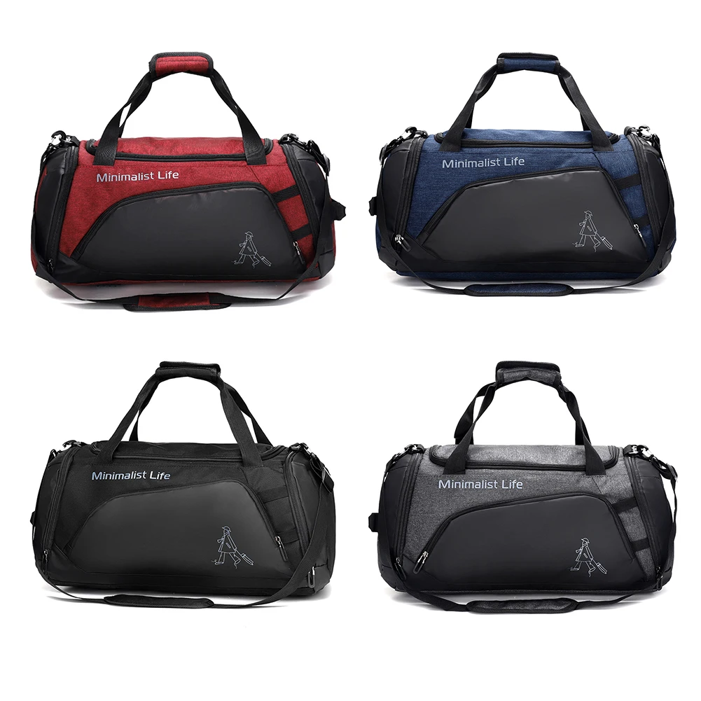 

Nylon Portable Gym Bags with Shoe Compartment Waterproof Fitness Training Bag Multifunctional Wear-resistant for Travel Swimming