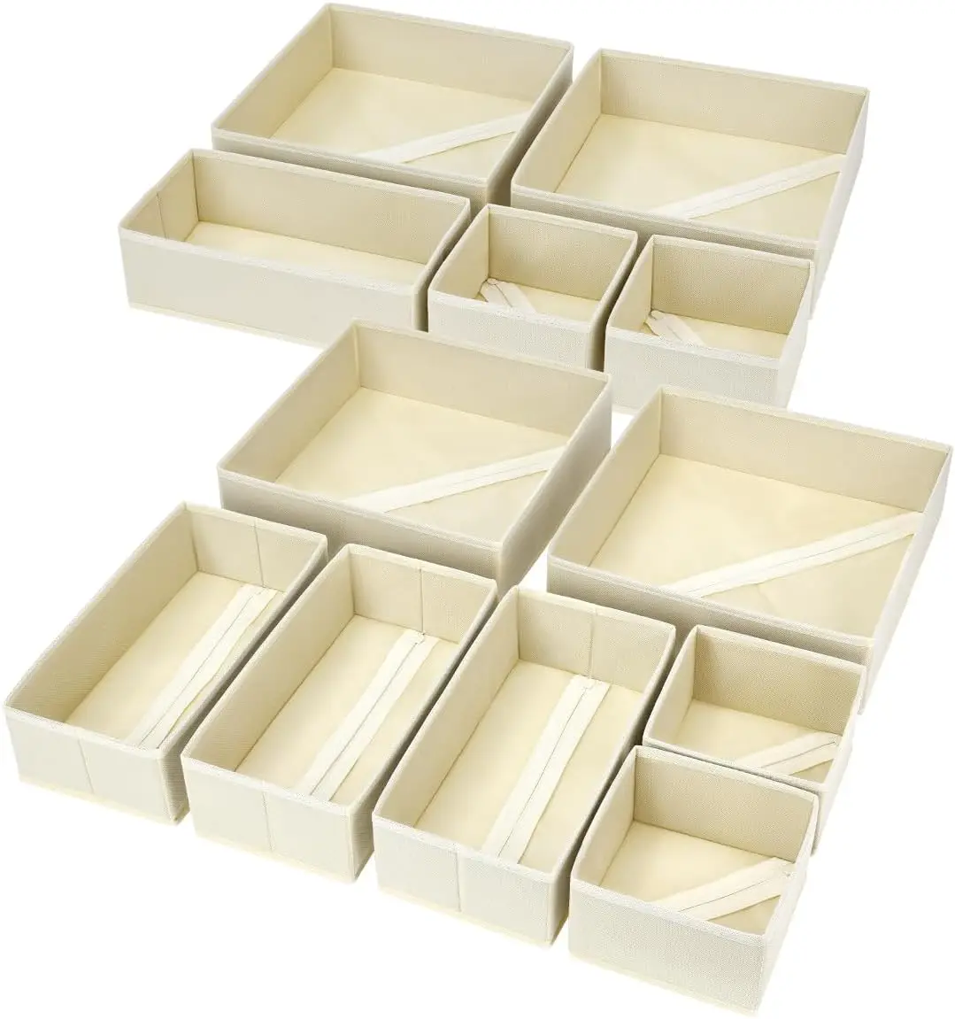

Drawer Organizer Clothes, 12 Pack Dresser Organizer, Foldable Closet Organizers and Storage, Fabric Dresser Bins, Drawer Divide