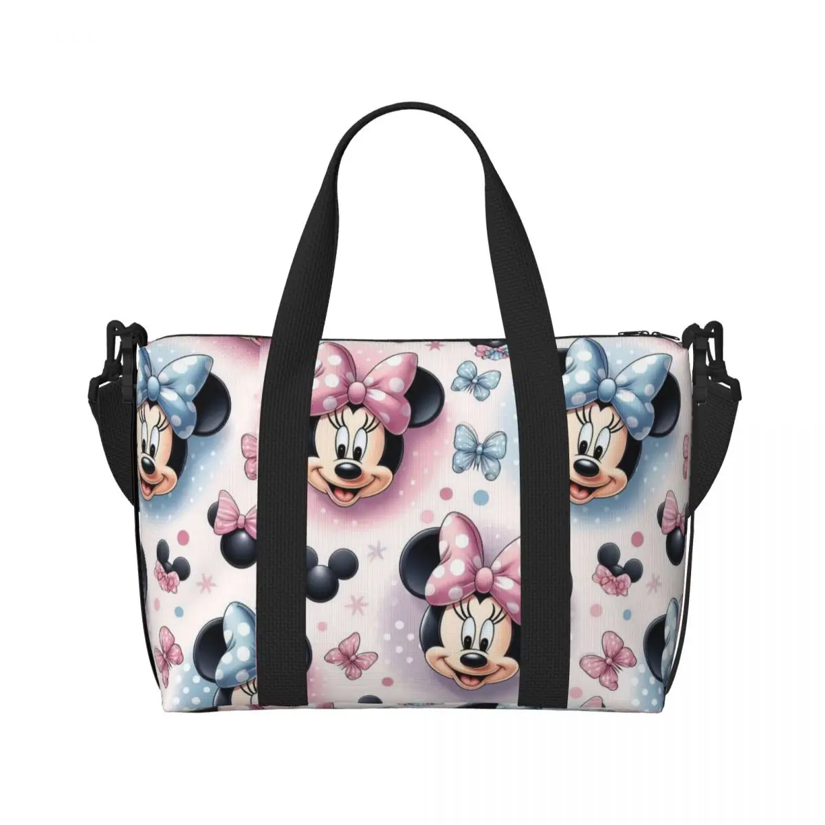 Custom Mickey Mouse Tote Bag for Women Large Capacity Beach Gym Travel Bags