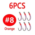 6pcs size 8 Orange