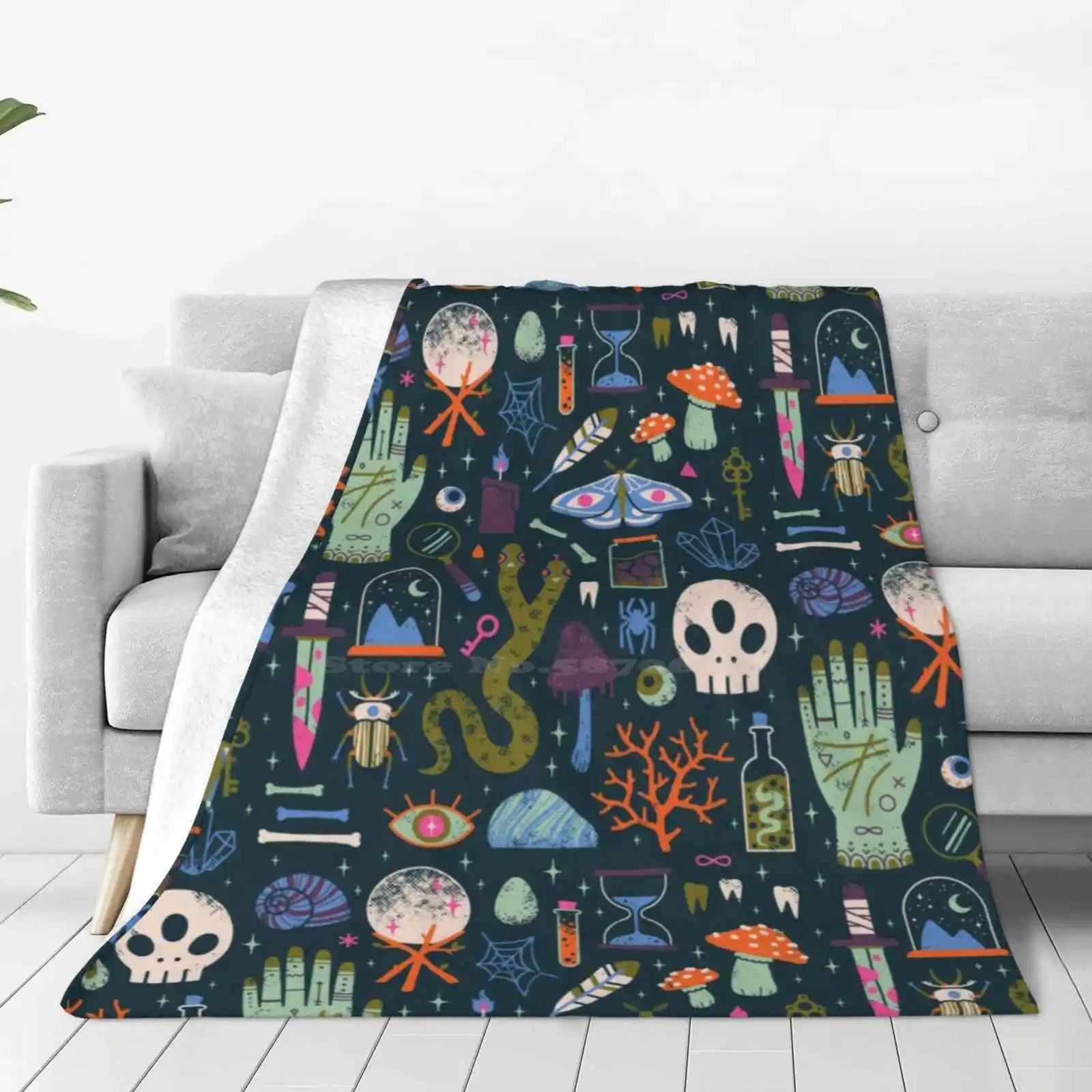 Curiosities Top Quality Comfortable Bed Sofa Soft Blanket Cabinet Of Curiosities Wunderkammer Witchy Spooky Halloween Occult