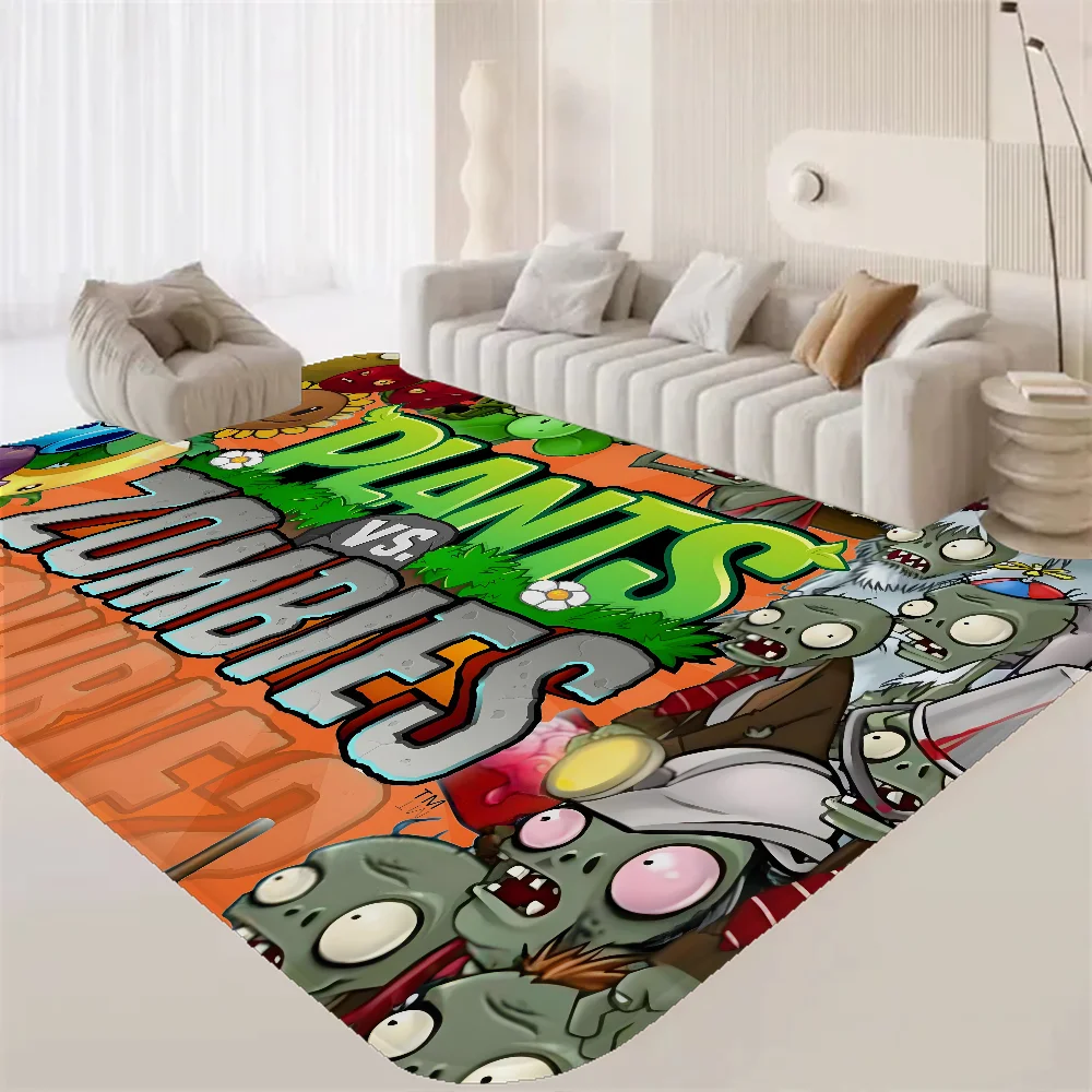 

P-Plants-vs Cartoon Z-Zombie Door Mat Kids Room Bedroom Decoration Balcony Anti-Slip Doormat Living Room Doormat Area Rug