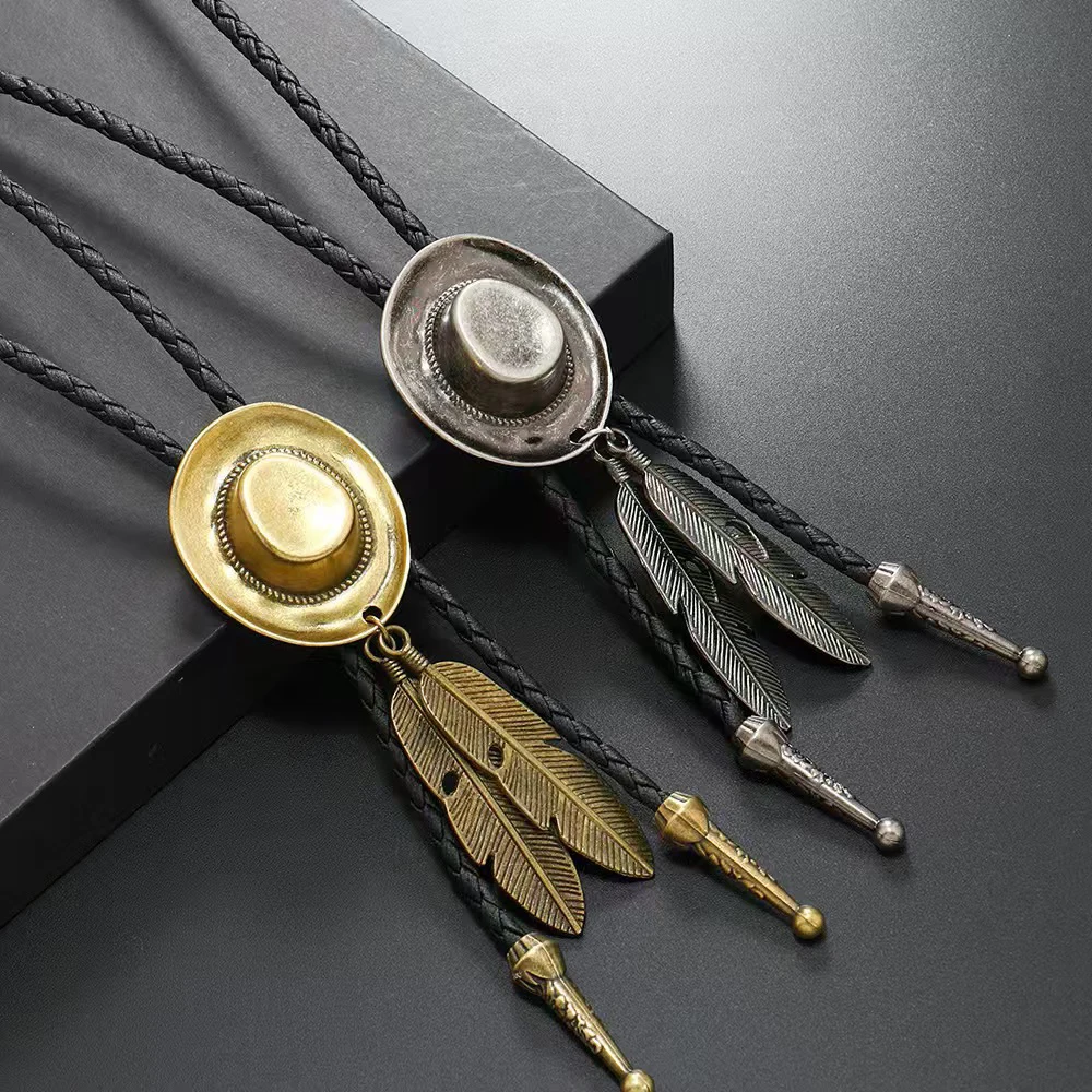 Южный западный ковбойский шляпа Stetson Rodeo Боло галстук-бабочка ювелирные изделия Gravata Borboleta кожаная веревка-цепочка ожерелье