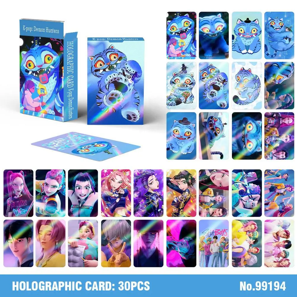 

30pcs Kpop Demon Hunters Cards Anime Cartoon Holographic Collection for Fans Support